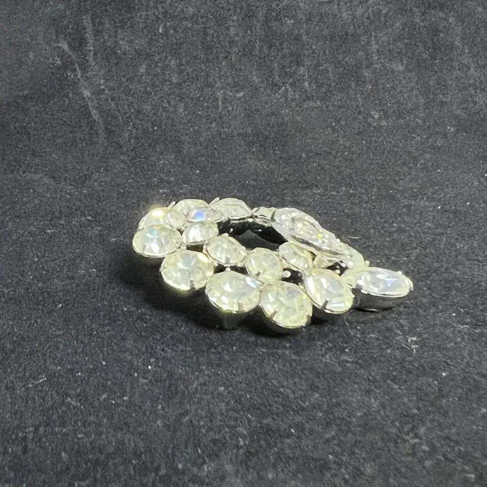 Vintage Weiss Silver Tone Clear Rhinestone Brooch Signed (3185) - Picture 3 of 4